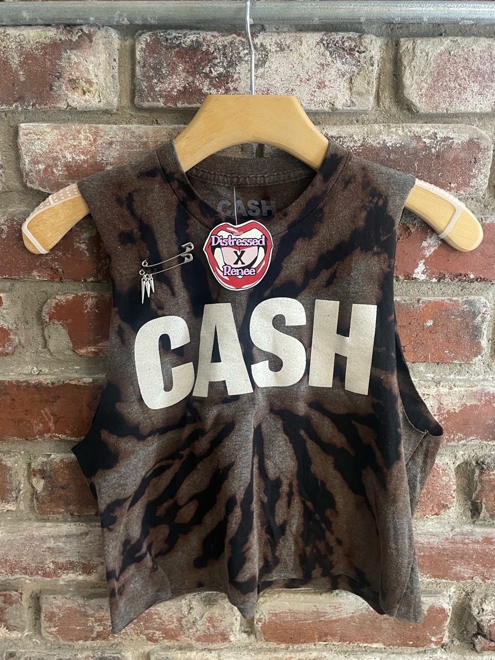 Johnny Cash Bleach Tie Dye Sleeveless Tank Top